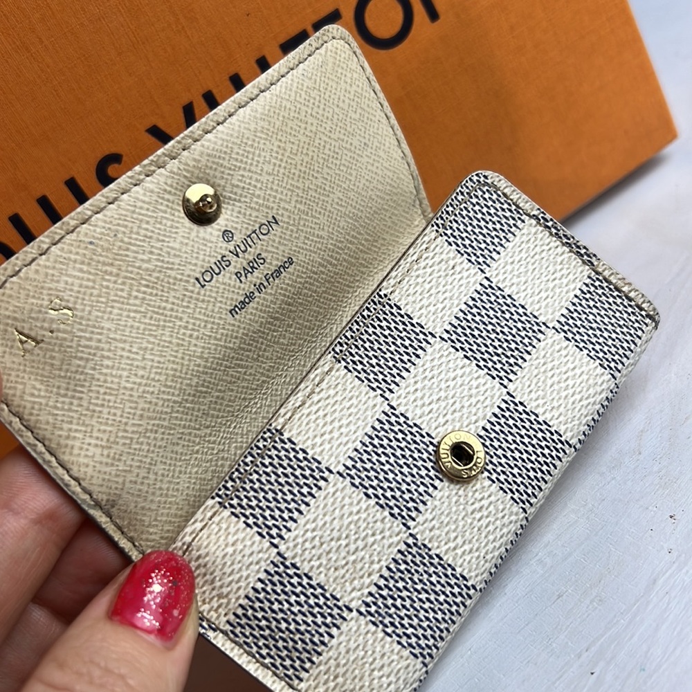 Auth. Louis Vuitton Damier Azul 4 Hook Ring Key Holder Case Wallet Multicles LV - Picture 6 of 17